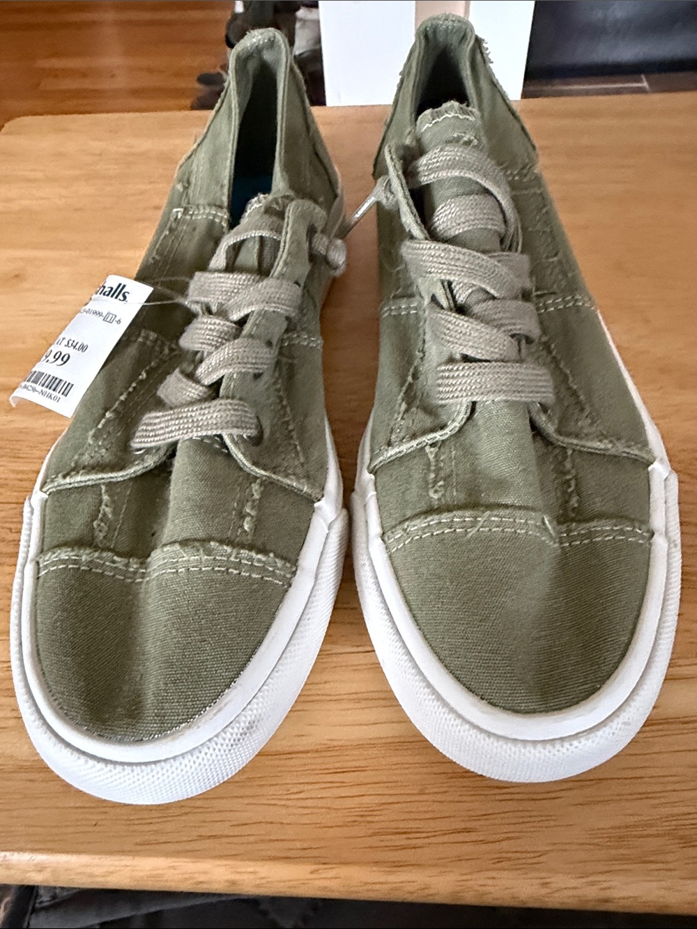 Blowfish Casual Olive Green Canvas Sneakers - Womens